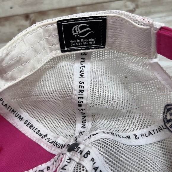 Women’s Girlie Girl Originals Anchor Bowtie MeshBack Trucker Pink Cap Adjustable - Picture 8 of 9